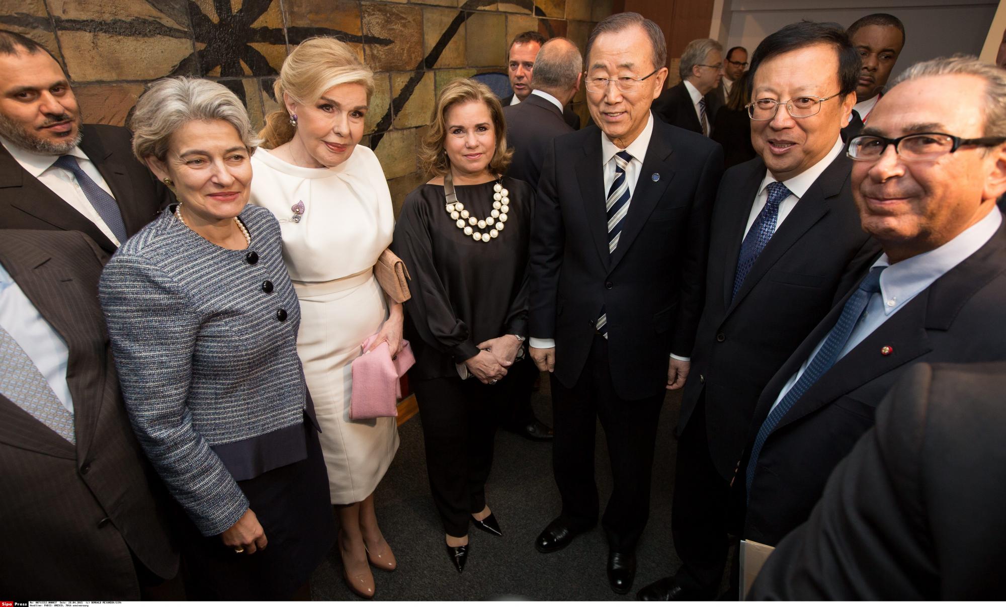 la grande duchesse avec Ban Ki-Moon et Irina Bokova