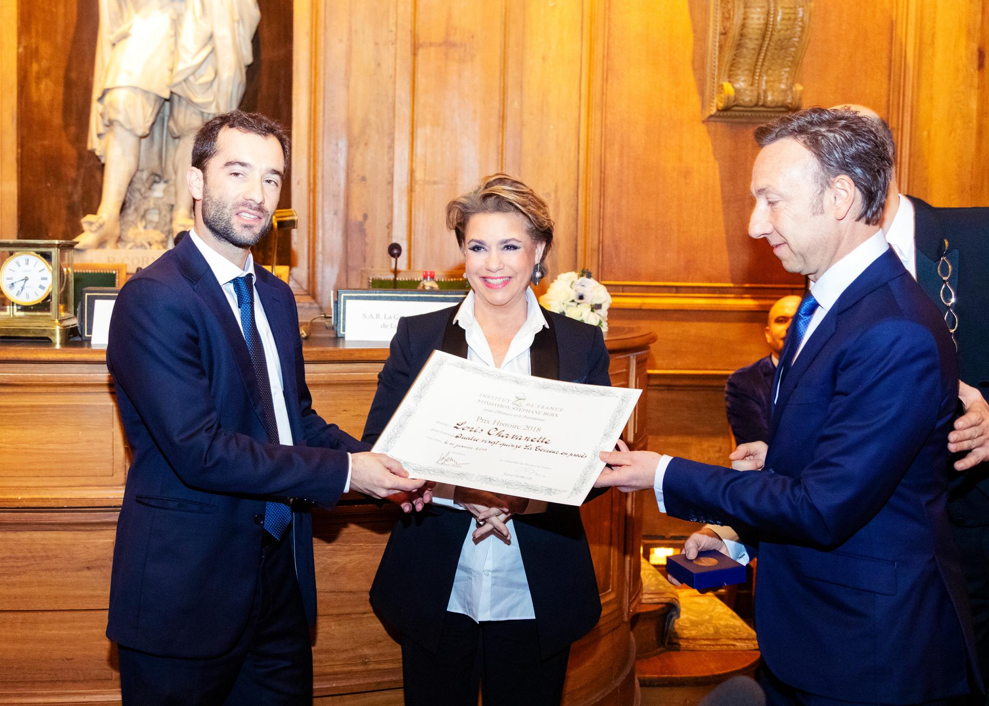 Remise du Prix Histoire 2018 à Monsieur Loris Chavanette par S.A.R. la Grande-Duchesse et M. Stéphane Bern
